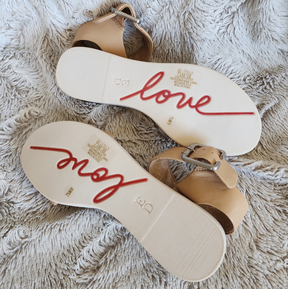 Ellen Degeneres Tan Sandals with Adjustable Straps - Picture 6 of 6